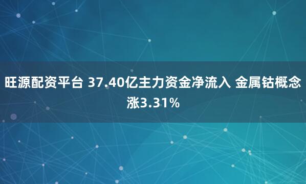 旺源配资平台 37.40亿主力资金净流入 金属钴概念涨3.31%